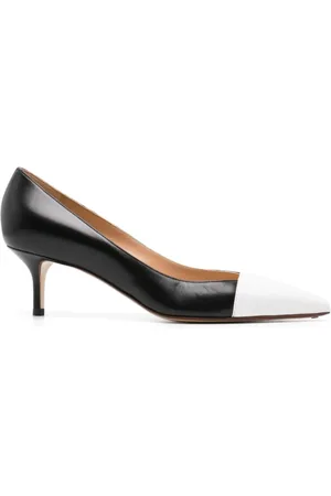 Francesco Russo Schoenen, Dames, Zwart, 36 EU, Wit Zwart Leren Pumps