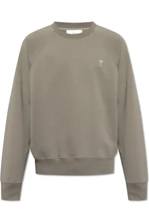 Ami Sweatshirts & Hoodies, Heren, Groen, S, Katoen, Sweatshirt met Logo