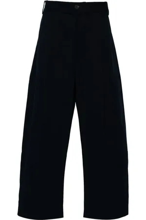STUDIO NICHOLSON Broeken, Heren, Blauw, S, Katoen, Navy Wide Leg Pants