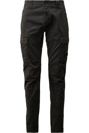 C.P. Company Broeken, Heren, Zwart, L, Katoen, Ergonomische Lens Cargo Broek