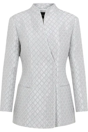 Giorgio Armani Jassen, Dames, Grijs, S, Katoen, Mirage Blazer