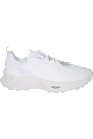 VALENTINO Schoenen, Heren, Wit, 42 EU, Leer, Witte Sneakers Chic Panel Ontwerp