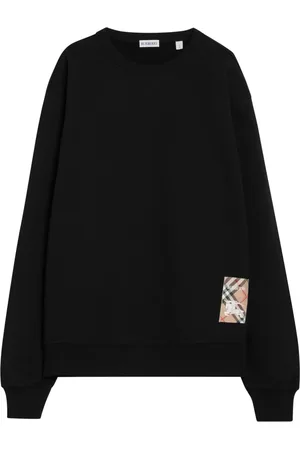Burberry Sweatshirts & Hoodies, Heren, Zwart, S, Katoen, Crewneck Sweatshirt