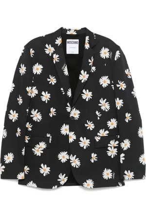 Moschino Jassen, Heren, Zwart, L, Zwarte jas met knoopsluiting