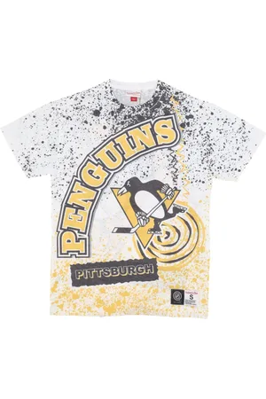 Mitchell & Ness Tops, Heren, Veelkleurig, S, Katoen, Pittsburgh Penguins Burst Tee