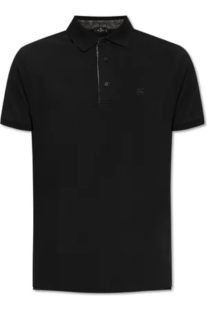 Etro Tops, Heren, Zwart, S, Katoen, Katoenen polo