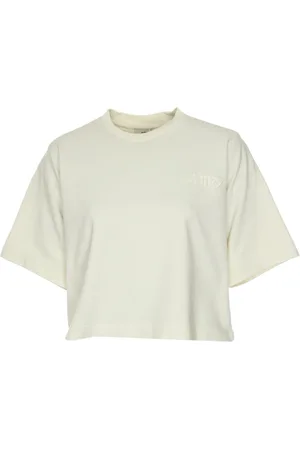 Autry Tops, Dames, , S, Geribbelde hals Oversized T-shirt