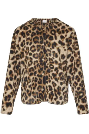 SisterS point Jassen, Dames, Bruin, XS, Luipaardprint Jas Gutas Stijl