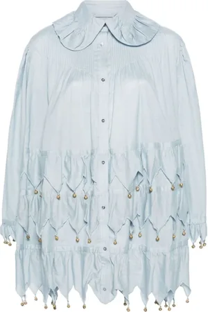 BODE Kleedjes, Dames, Blauw, M, Linnen, Blauwe Petaluma Jurk
