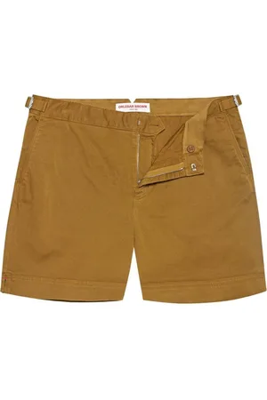 Orlebar Brown Korte broeken, Heren, Bruin, W34, Katoen, Gouden Khaki Stretch Katoenen Shorts