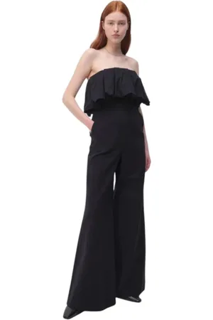 Simkhai Jumpsuits & Playsuits, Dames, Zwart, 2Xs, Katoen, Ruche Detail Zwart Jumpsuit