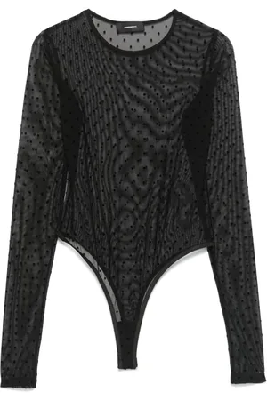 WARDROBE.NYC Tops, Dames, Zwart, M, Zwart Polka Dot Bodysuit