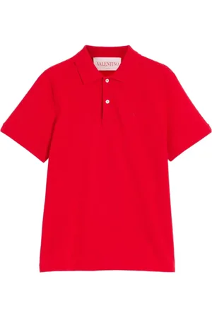 VALENTINO Tops, Heren, Rood, M, Straight cut VLogo Signature Polo
