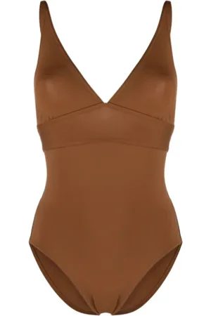 ERES Badkleding, Dames, Bruin, M, Spandex, Karamel V-hals badpak
