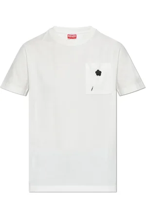 Kenzo Tops, Dames, Wit, XL, Katoen, T-shirt met Zak