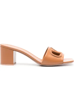 VALENTINO Schoenen, Dames, Bruin, 37 EU, Leer, Bruin Leren VLogo Muiltjes