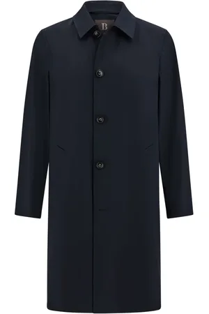 Boggi Milano Mantels, Heren, Blauw, L, Katoen, Technische Katoenen Pea Coat
