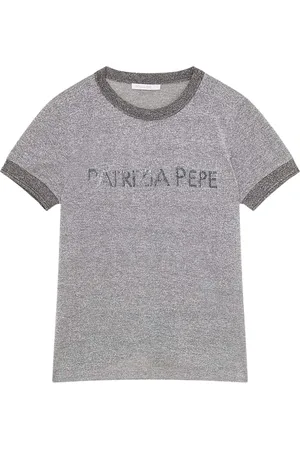 Patrizia Pepe Tops, Dames, Grijs, S, Katoen, Essential Art Sweater