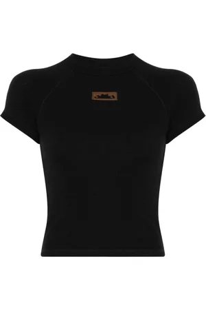 OTTOLINGER Tops, Dames, Zwart, XS, Zwart Crew Neck Korte Raglan Mouwen