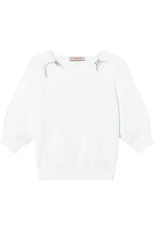 Twin-Set Truien, Dames, Wit, S, Witte Crew Neck Sweaters