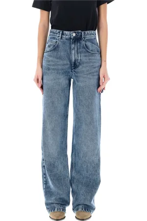 Isabel Marant Jeans, Dames, Blauw, S, Katoen, Lichtblauwe Cargo Jeans Hoge Taille