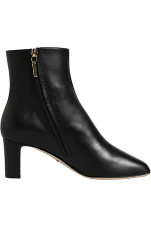 Dolce & Gabbana Schoenen, Dames, Zwart, 37 EU, Leer, Zwarte leren laarzen met zijrits