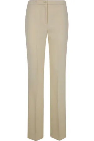 Twin-Set Broeken, Dames, Wit, XS, Witte Broek met Goudkleurige Details