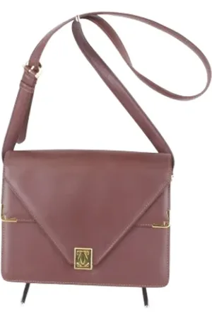 Cartier Pre-owned, Dames, Rood, ONE Size, Leer, Tweedehands leren schoudertassen