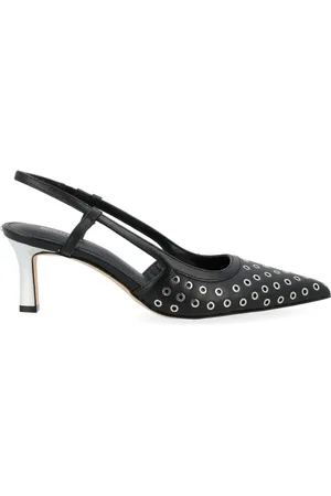 Michael Kors Schoenen, Dames, Zwart, 36 1/2 EU, Zwarte Mid Sling Sandaal