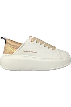 Alexander Smith Schoenen, Dames, Wit, 39 EU, Leer, Hoge damessneaker in wit leer naakt