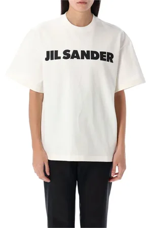 Jil Sander Tops, Dames, Wit, M, Katoen, Casual Katoenen T-Shirt