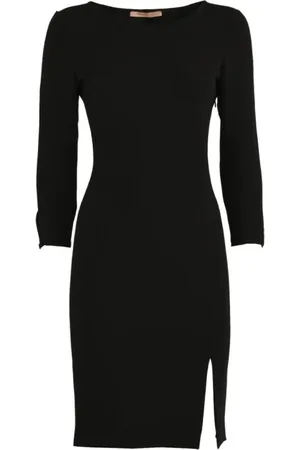 pennyblack Kleedjes, Dames, Zwart, L, Polyester, Korte Polyester Jurk met Split