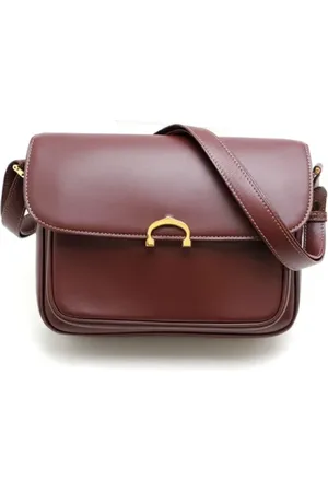 Cartier Pre-owned, Dames, Rood, ONE Size, Leer, Tweedehands leren schoudertassen