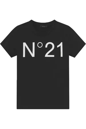 Nº21 Tops, Heren, Zwart, XL, Katoen, Korte mouw Katoenen T-shirt Logo Print