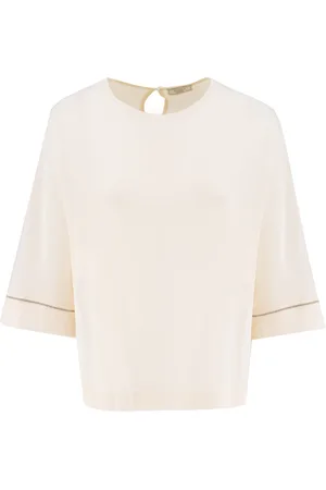 PESERICO SIGN Blouses & Shirts, Dames, , S, Zijden Jersey Juweel Detail Sweater