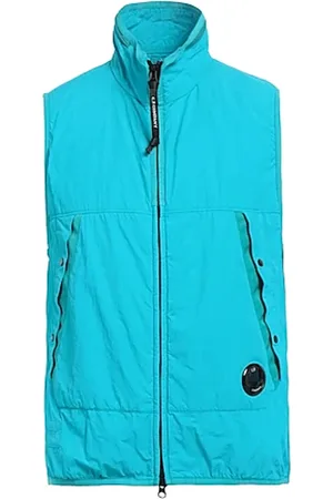 C.P. Company Jassen, Heren, Blauw, L, Polyester, Gewatteerd Vest voor Stijlvolle Outfits