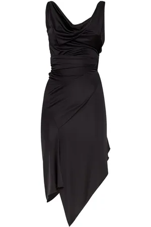 Dsquared2 Kleedjes, Dames, Zwart, L, Zwarte Cowl Neck Mouwloze Jurk