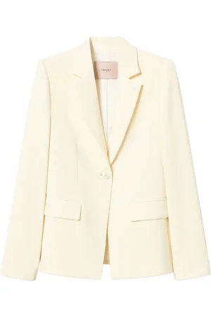 Twin-Set Jassen, Dames, Wit, S, Witte jas met klepzakken