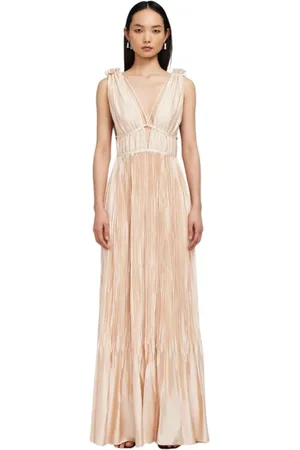 Simkhai Kleedjes, Dames, , S, Blush Griekse Silhouet Geplooide Jurk