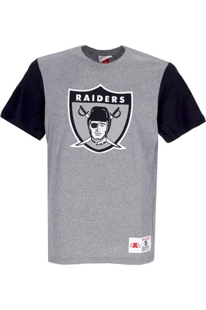 Mitchell & Ness Tops, Heren, Grijs, M, Katoen, Oakland Raiders Kleurblokkerend T-shirt