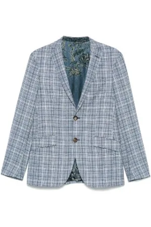 Etro Jassen, Heren, Blauw, XL, Lichtblauwe Blazer met Knopen en Zakken