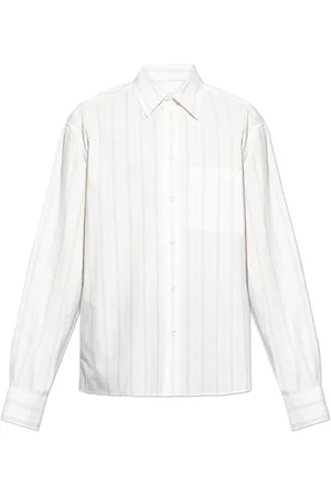 Lanvin Overhemden, Heren, Wit, M, Katoen, Gestreept shirt