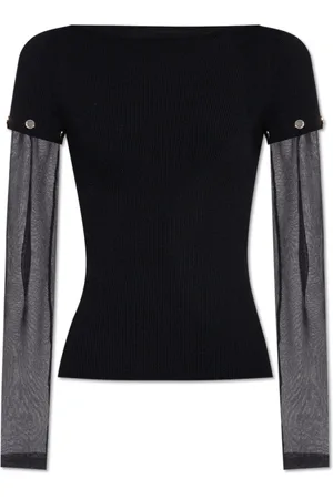 Sportmax Truien, Dames, Zwart, M, Leer, Top Alcide