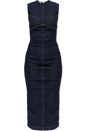 Sportmax Kleedjes, Dames, Blauw, S, Denim, Denim Jurk Geranio