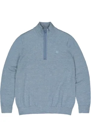 Butcher of Blue Truien, Heren, Blauw, L, Blauwe Pullover Lt Clifden Half Zip