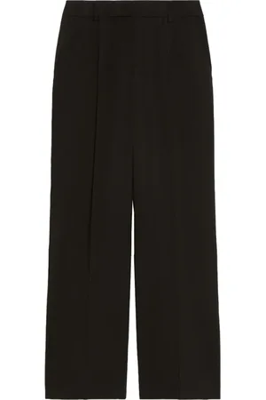 Max Mara Broeken, Dames, Zwart, L, Wol, Zwarte wollen palazzo broek