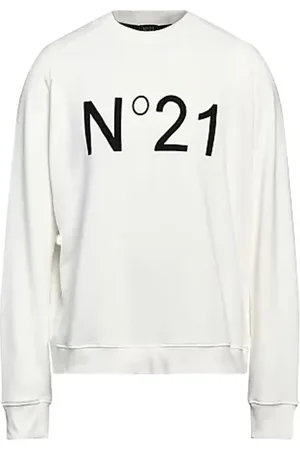 Nº21 Sweatshirts & Hoodies, Heren, Wit, L, Katoen, Katoenen Sweater met Logoprint