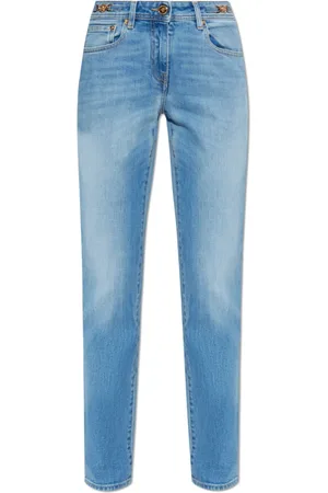 VERSACE Jeans, Dames, Blauw, W27, Katoen, Jeans met toelopende pijpen