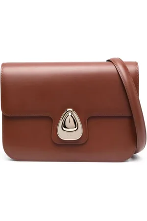 A.P.C. Tassen, Dames, Bruin, ONE Size, Leer, Hazelnoot Schoudertas Astra