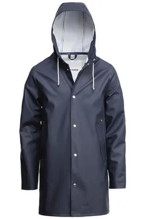 Stutterheim Jassen, unisex, Blauw, S, Katoen, Navy Regenjas Stockholm Stijl